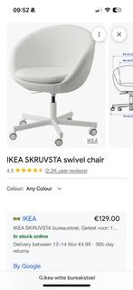Ikea Skruvsta Bureaustoel - Top Conditie!, Huis en Inrichting, Bureaustoelen, Ophalen, Zo goed als nieuw, Wit, Bureaustoel
