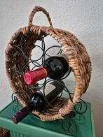 Leuk vintage brocante zeegras wijnrek., 5 tot 15 flessen, Ophalen of Verzenden, Zo goed als nieuw, Metaal