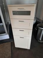2x Witte Ladekastjes Badkamer, Huis en Inrichting, Kasten | Ladekasten, Ophalen, Minder dan 50 cm, Kunststof, Zo goed als nieuw