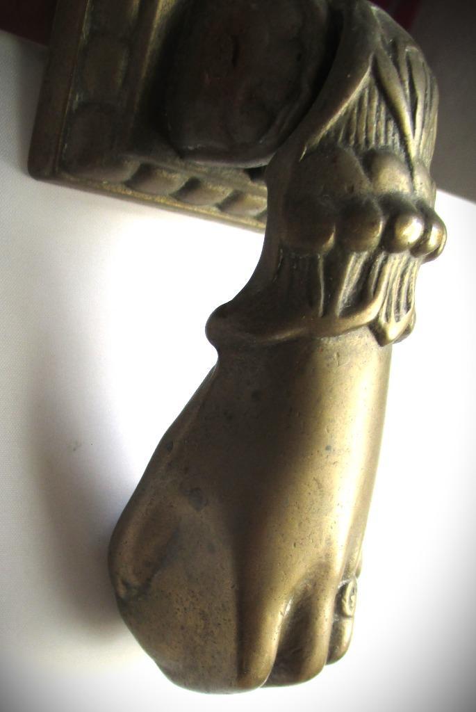 Deurklopper~Koper~Antieke Deurenklopper in vorm van hand, Antiek en Kunst, Antiek | Koper en Brons, Ophalen of Verzenden