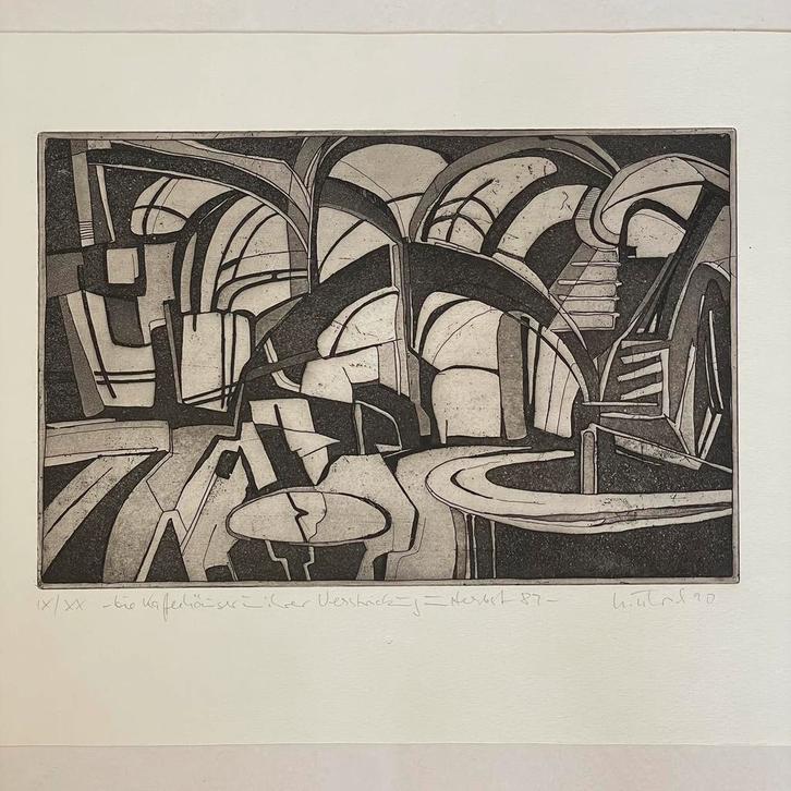 Heiner Ulrich - Ets/ Aquatint - Neue Leipziger Schule, Antiek en Kunst, Kunst | Etsen en Gravures, Ophalen of Verzenden