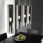Mooie Hanglamp - Lamp: 4 cilinder verchroomd glas, Ophalen of Verzenden, Nieuw, Glas, 75 cm of meer