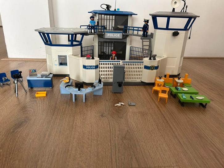 Playmobil politie gevangenis 6919 + uitbreiding 6503, Kinderen en Baby's, Speelgoed | Playmobil, Gebruikt, Complete set, Ophalen