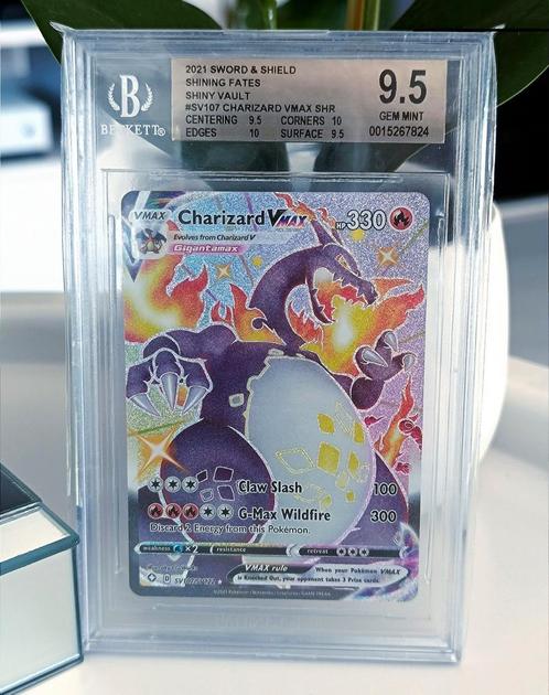 Shiny Charizard Vmax Beckett 9.5 Gem Mint, Hobby en Vrije tijd, Verzamelkaartspellen | Pokémon, Nieuw, Losse kaart, Foil, Ophalen of Verzenden