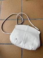 Vintage retro wit leren kniptasje kniptas beugeltas damestas, Ophalen of Verzenden, Zo goed als nieuw, Wit, Schoudertasje