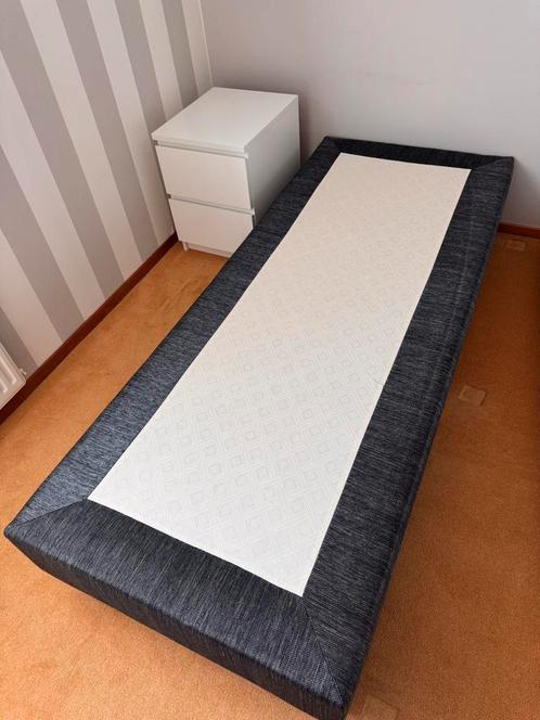 Boxspring incl matras 80 x 200cm (donkergrijs), Huis en Inrichting, Slaapkamer | Boxsprings, Zo goed als nieuw, 80 cm, 200 cm