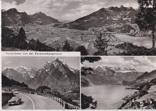 Zwitserland, Kerenzerbergstrasse met auto's, Mercedes 190 SL, Verzamelen, Ansichtkaarten | Buitenland, Ongelopen, Overig Europa
