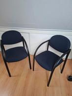 Twee donkerblauwe kantoorstoelen, Huis en Inrichting, Ophalen, Twee, Blauw, Zo goed als nieuw