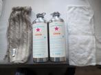 Twee aluminium bedkruiken met hoes  Inhoud 1 liter, Ophalen of Verzenden, Gebruikt, Overige typen