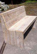 Houten tuinbank met rugleuning, Ophalen, Gebruikt, Hout