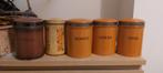 Antieke Keukenblikken Set - Koffie, Suiker, Thee, Ophalen of Verzenden
