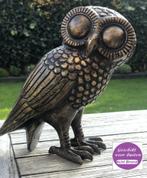 Bronzen uiltje op sokkel Bronzenbeelden - winkel, Ophalen of Verzenden
