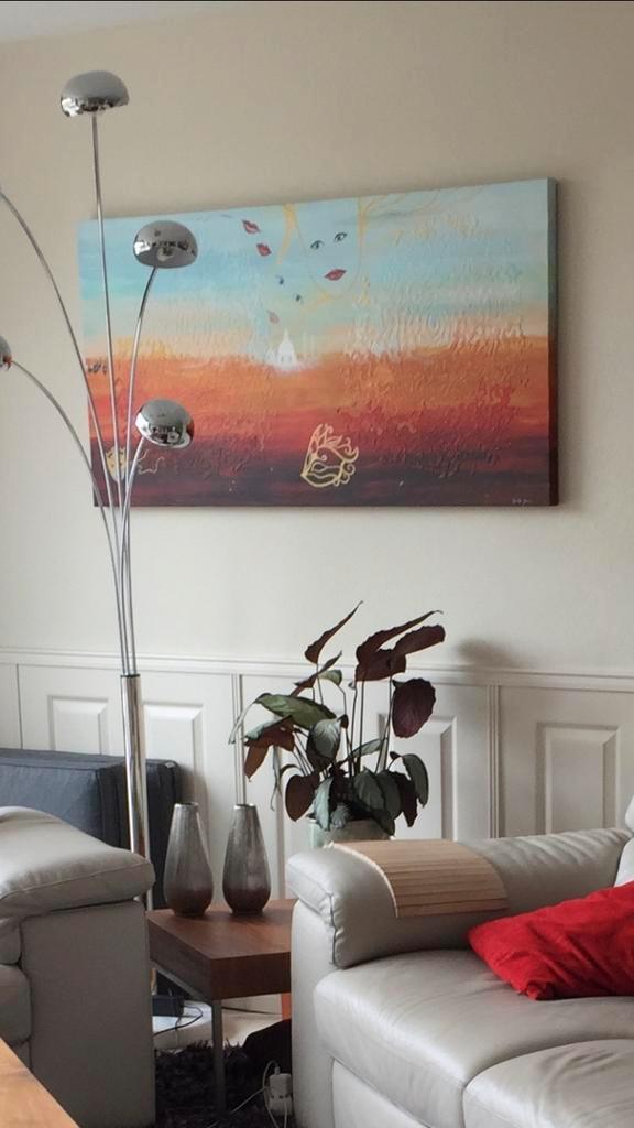 Schilderij gericht op Italiaans carnaval blauw oranje rood, Antiek en Kunst, Kunst | Schilderijen | Abstract, Ophalen