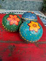 Indiase papier mache bollen handbeschilderd India deco 17 cm, Huis en Inrichting, Nieuw, Ophalen of Verzenden, https://verburgtvintage.nl/#contact