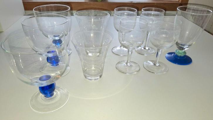 Diverse vintage geslepen glazen, Antiek en Kunst, Antiek | Glas en Kristal, Ophalen