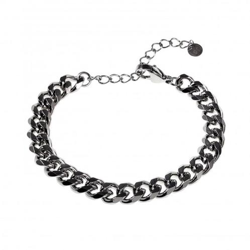 Dottilove Cubaanse Armband Dames 14k Wit Goud Plated RVS, Sieraden, Tassen en Uiterlijk, Armbanden, Nieuw, Staal, Zilver, Verzenden