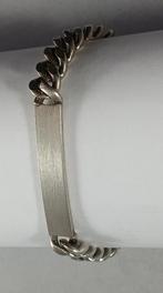Zilveren Pantserketting naamplaat 19,5 cm 8,4 mm 835 zilver, Ophalen of Verzenden, Nieuw, Zilver, Zilver