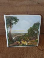 Vintage Decoratieve Tegel met Landschap, Antiek en Kunst, Antiek | Wandborden en Tegels, Ophalen of Verzenden