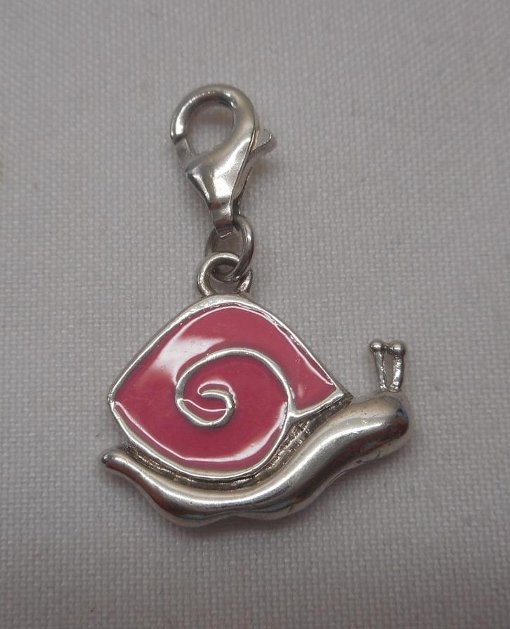 Zilveren mooie afneembare hang bedel slak nr.876, Sieraden, Tassen en Uiterlijk, Bedels, Zo goed als nieuw, Overige merken, Zilver
