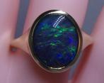 Gouden zegelring met Australische Opaal - dames/heren, Sieraden, Tassen en Uiterlijk, 18 tot 19, Nieuw, Dame of Heer, Met edelsteen