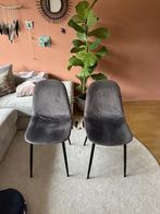 Eet kamer stoel velvet grijs, Huis en Inrichting, Stoelen, Ophalen, Zo goed als nieuw, Grijs, Twee