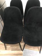 Set van 4 Zwarte Eetkamerstoelen, Huis en Inrichting, Stoelen, Zwart, Ophalen of Verzenden, Zo goed als nieuw, Vier
