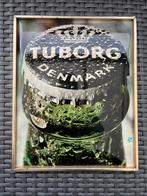 Vintage kunststoffen Tuborg bier reclame in frame, Ophalen of Verzenden, Zo goed als nieuw, Reclamebord, Plaat of Schild, Overige merken