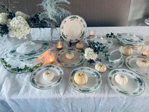 BFK Duchesse Boch groen 1900 servies izgst, Antiek en Kunst, Antiek | Servies compleet, Ophalen