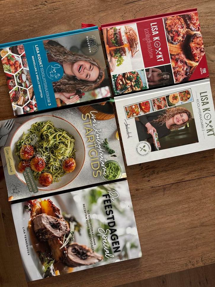 4 Nieuwe Lisa Kookt Koolhydraatarm Boeken, Boeken, Kookboeken, Nieuw, Voorgerechten en Soepen, Gezond koken, Ophalen of Verzenden