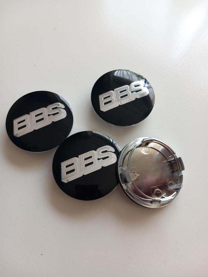 4X BBS EMBLEEM RX EN RS VELGEN  MET ZILVER HOUDER OOK ZWART, Auto diversen, Wieldoppen, Nieuw, Ophalen of Verzenden