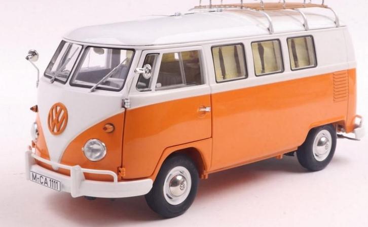 1:18 Schuco Volkswagen T1 Camper - Oranje / Wit NIEUW!, Hobby en Vrije tijd, Modelauto's | 1:18, Nieuw, Auto, Overige merken, Ophalen of Verzenden