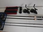 2 oldskool karperhengels 12ft 1.75lbs + 2 okuma 4000 molens, Watersport en Boten, Hengelsport | Karpervissen, Ophalen, Zo goed als nieuw