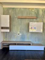 Tv meubel wandkast wit hoogglans, Ophalen, Gebruikt, 200 cm of meer, Modern strak