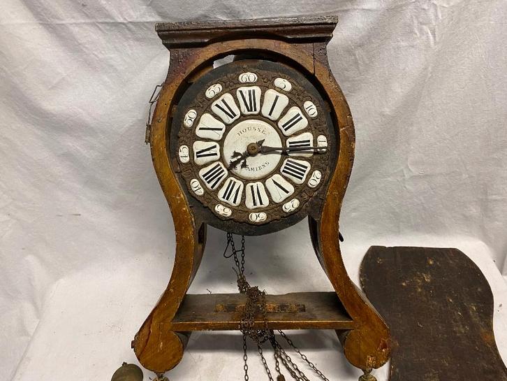 Vroeg 18e eeuw spillegang uurwerk in incomplete kast, Antiek en Kunst, Antiek | Klokken, Ophalen of Verzenden