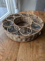 Riviera Maison rattan dienblad mand, Huis en Inrichting, Ophalen of Verzenden, Zo goed als nieuw, Rond, Riet