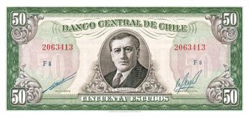 Chili 50 escudos 1964 - aUNC beschikbaar voor biedingen