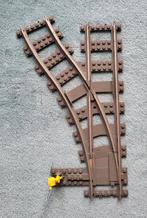 Lego trein 9 Volt ijzeren rails wissel (links) hand bediend., Ophalen of Verzenden, Gebruikt, Complete set, Lego