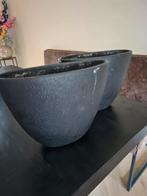 Zwarte bloembakken/bloempotten, Tuin en Terras, Ophalen, Gebruikt, Minder dan 30 cm, Minder dan 60 cm