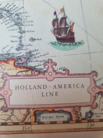 Menue kaart Holland America Line 1965 beschikbaar voor biedingen