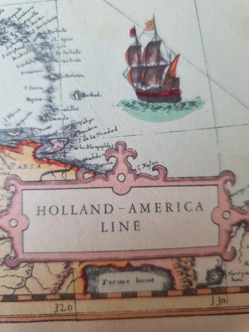 Menue kaart Holland America Line 1965, Antiek en Kunst, Antiek | Overige Antiek, Ophalen of Verzenden