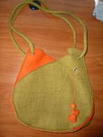 Vilten tas groen met oranje, Sieraden, Tassen en Uiterlijk, Tassen | Damestassen, Ophalen of Verzenden, Nieuw, Groen, Handtas