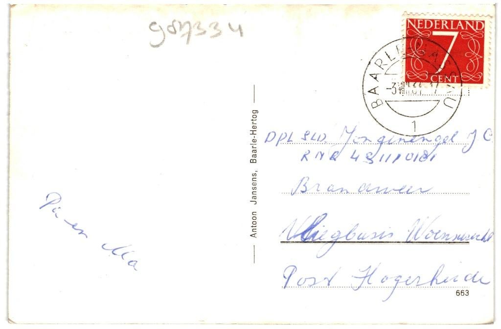 987334 Baarle Nassau 1964 N Br Camping Rustoord Bredaseweg, Ophalen of Verzenden, 1960 tot 1980, Gelopen, Noord-Brabant