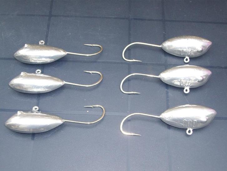 ovaalvormige loodkoppen in 250 & 300gr, 8/0, 9/0, 10/0, Watersport en Boten, Hengelsport | Zeevissen, Nieuw, Dobber of Lood, Ophalen of Verzenden
