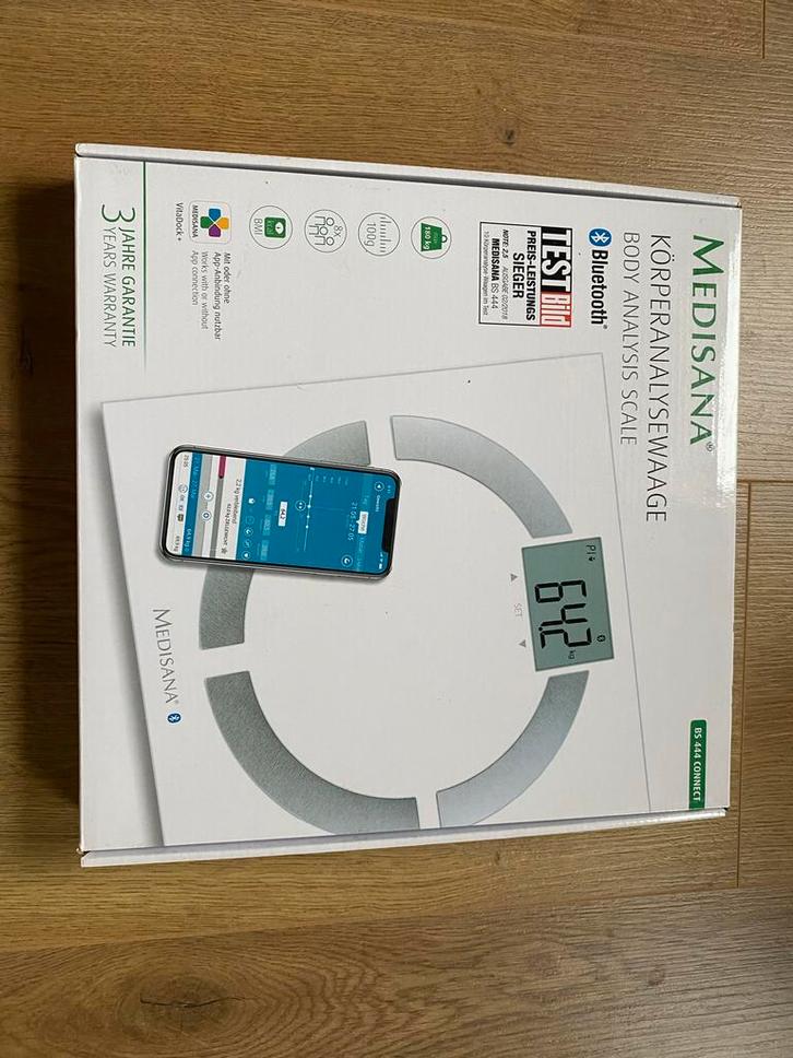 Medisana BS 44 connect lichaamsanalyse weegschaal - Nieuw, Witgoed en Apparatuur, Weegschalen, Nieuw, Personenweegschaal, 1 tot 500 gram