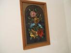 olieverf schilderij op hout (bloemen), Antiek en Kunst, Curiosa en Brocante, Ophalen