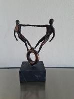 Bronzen Sculptuur - Samenwerking evenwicht balans steun, Ophalen of Verzenden