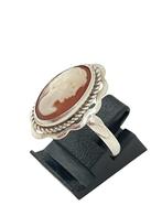 Vintage zilveren ring met camee. Mt 18,75, 18 tot 19, Verzenden, Nynkegardenier.nl, Oranje