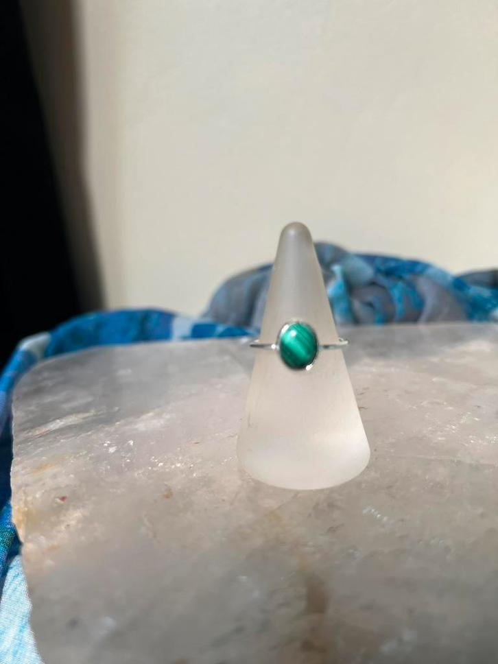 Malachiet beschermt aura geluk daadkracht intuïtie uniek TIP, Sieraden, Tassen en Uiterlijk, Ringen, Nieuw, Dame of Heer, 17 tot 18