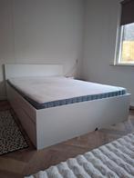 Ikea Malm 2 persoons bed met laden 140 breed, Ophalen, Wit, Tweepersoons, 140 cm