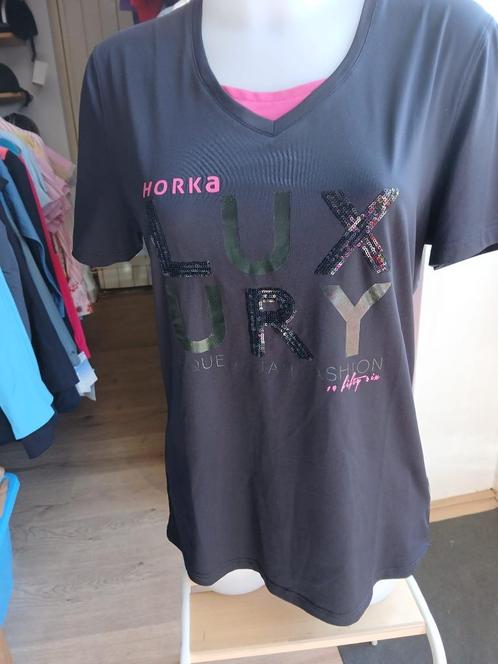 Zwart met roze Horka Sporty trainingsshirt maat M en XL, Dieren en Toebehoren, Paardrijkleding, Nieuw, Dames, Bovenkleding, Dressuur